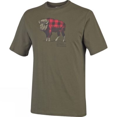 Tee Columbia CSC Check The Buffalo II Manga Corta Hombre - Verde Oliva - Chile SHK751048